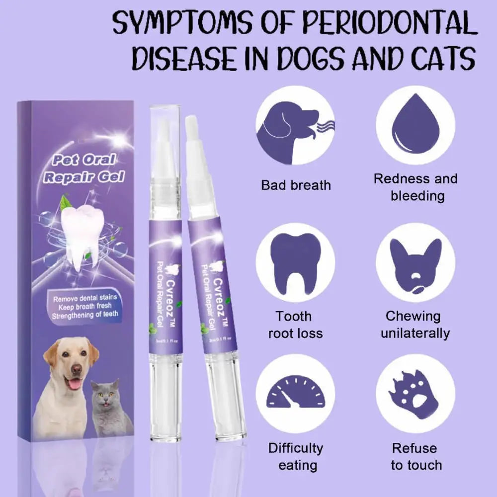 Pet Dental Care Restorative Gel Deep Cleaning Toothpaste Removes Tooth Stains Yellow Teeth Whitening Kit for Dogs and Cats Mouthwash
