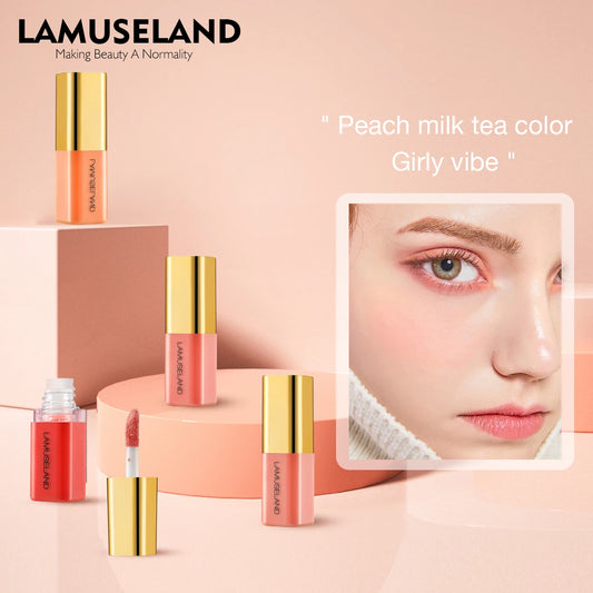 Tinted Moisturizing Liquid Blush Cream Multi-Use Lips Cheek Eye Shadow Makeup Rouge Contour Matte Orange-red Mini Blusher Stick