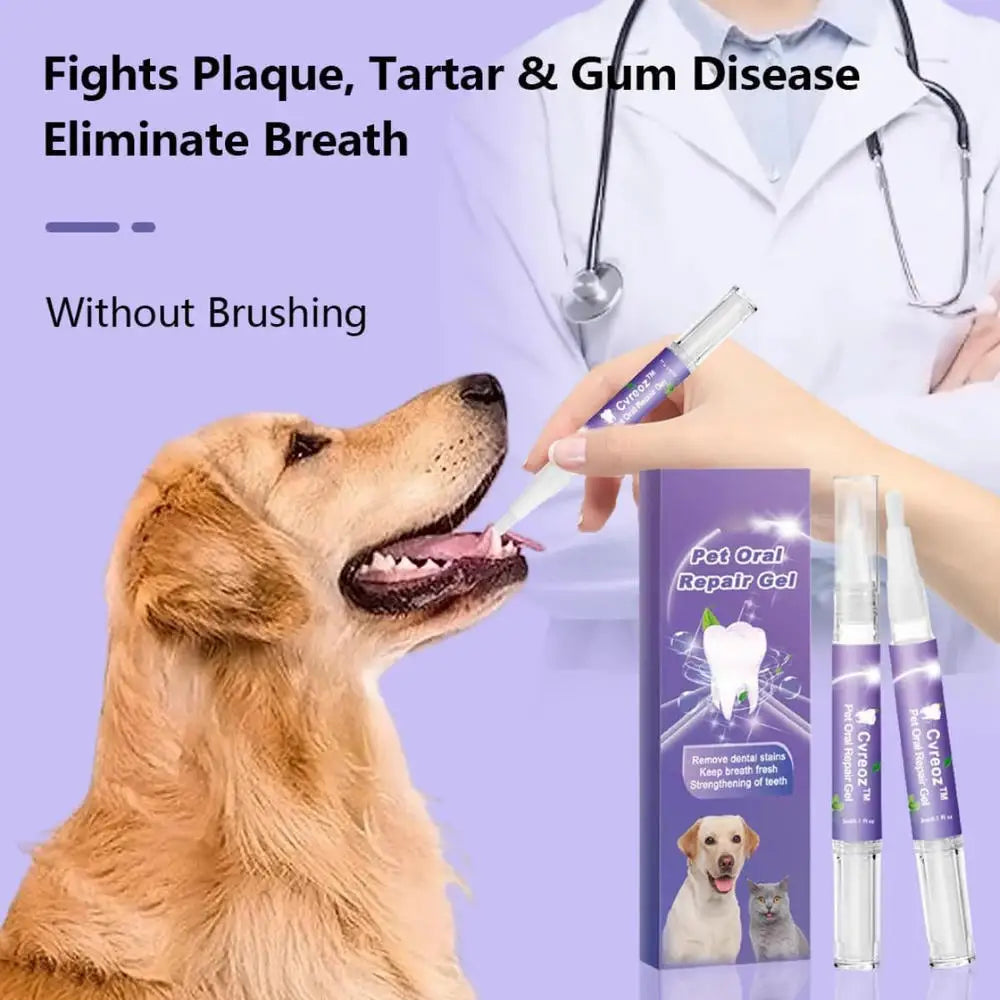 Pet Dental Care Restorative Gel Deep Cleaning Toothpaste Removes Tooth Stains Yellow Teeth Whitening Kit for Dogs and Cats Mouthwash