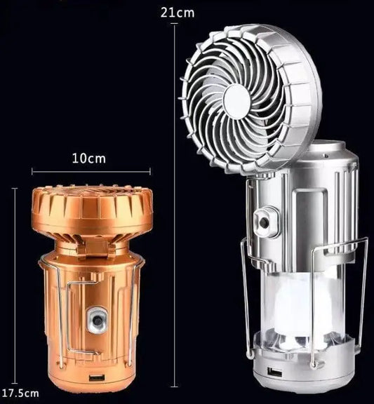 Portable Solar Camping Lantern with Fan Stretchable Electric Fan Emergency Light Outdoor Lighting Rechargeable LED Tent Light