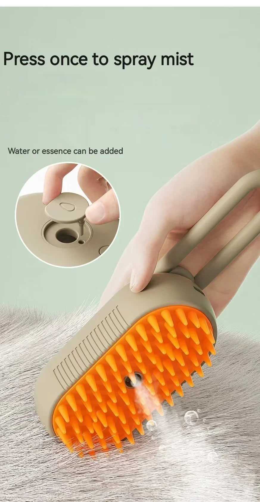 3-in-1 Dog Hair Brush Cat Hair Electric Anti Flying Pet Cleaning Brush Steam Spray Massage Hair Removal Comb