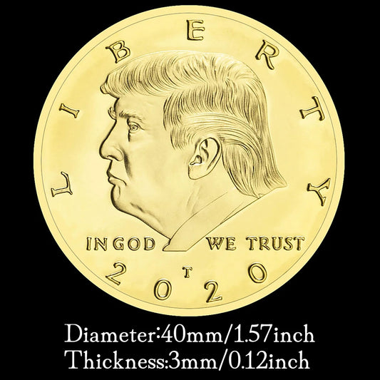 President of United States Donald Trump Collectible Gold Plated Souvenir Coin Liberty In God We Trust Commemorative Coin