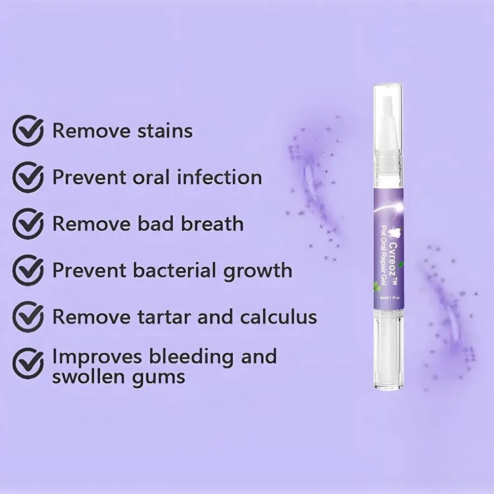 Pet Dental Care Restorative Gel Deep Cleaning Toothpaste Removes Tooth Stains Yellow Teeth Whitening Kit for Dogs and Cats Mouthwash