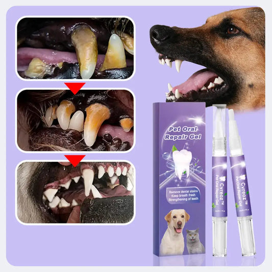 Pet Dental Care Restorative Gel Deep Cleaning Toothpaste Removes Tooth Stains Yellow Teeth Whitening Kit for Dogs and Cats Mouthwash